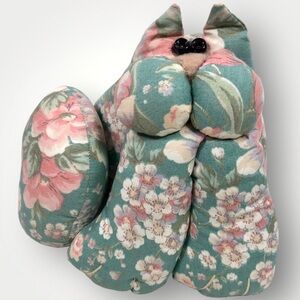 Handmade Stuffed Fabric Cat- Laurel Burch-esque 6”